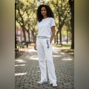 Y2K Abercrombie & Fitch VINTAGE White Pants Sweatpants Rare NEW!
